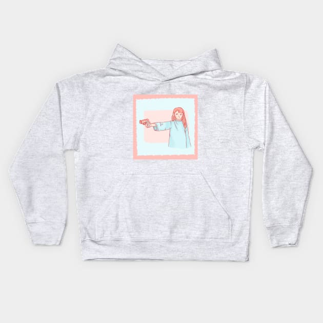 girl with a gun Kids Hoodie by SonRa